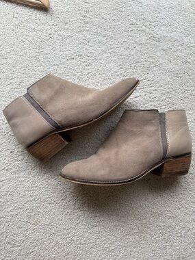Dune London Taupe Suede Ankle Boots